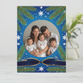 Weihnachtsrahmen mit Kiefernzweigen Karte (Stehend Vorderseite)