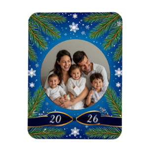 Weihnachtsrahmen mit Kiefernzweigen Magnet