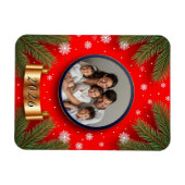 Weihnachtsrahmen mit Kiefernzweigen Magnet (Horizontal)