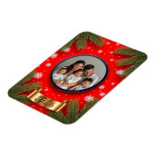 Weihnachtsrahmen mit Kiefernzweigen Magnet (Linke Seite)