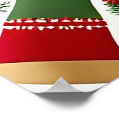 Weihnachtsrahmen mit Kiefernzweigen Poster (Ecke)