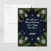 Weihnachtsrahmen mit Kiefernzweigen Postkarte (Vorne/Hinten)