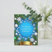 Weihnachtsrahmen mit Kiefernzweigen Postkarte (Stehend Vorderseite)