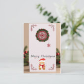 Weihnachtsrahmen Postkarte (Stehend Vorderseite)