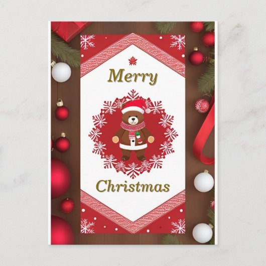 Weihnachtsrahmen Postkarte (Vorderseite)