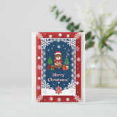 Weihnachtsrahmen Postkarte (Stehend Vorderseite)