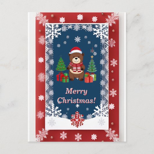 Weihnachtsrahmen Postkarte (Vorderseite)