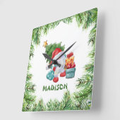 Weihnachtsrahmen Quadratische Wanduhr (Winkel)