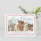 Weihnachtsrahmen Rotes Foto Weihnachtskarte Feiertagskarte (Stehend Vorderseite)