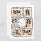 Weihnachtsrahmen und botanische Collage Feiertagskarte (Vorne/Hinten)