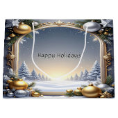 Weihnachtsrahmen Weihnachtsgeschenk-Tasche Große Geschenktüte (Vorderseite)