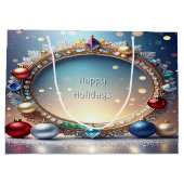 Weihnachtsrahmen Weihnachtsgeschenktasche Große Geschenktüte (Rückseite)