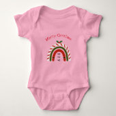 Weihnachtsrainbow Let it Snow Baby Bodysuit Baby Strampler (Vorderseite)
