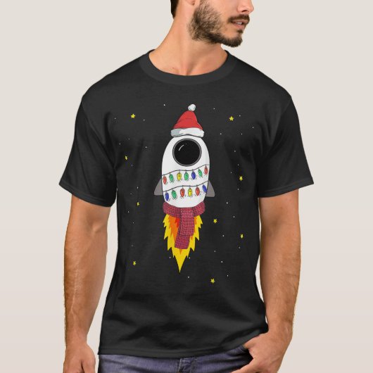 Weihnachtsrakete Pajama Top Santa Space ihnen (Vorderseite)