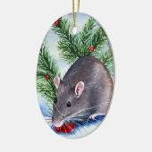 WeihnachtsRat Keramik Ornament (Links)