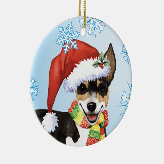 Weihnachtsrat Terrier Keramik Ornament (Rechts)