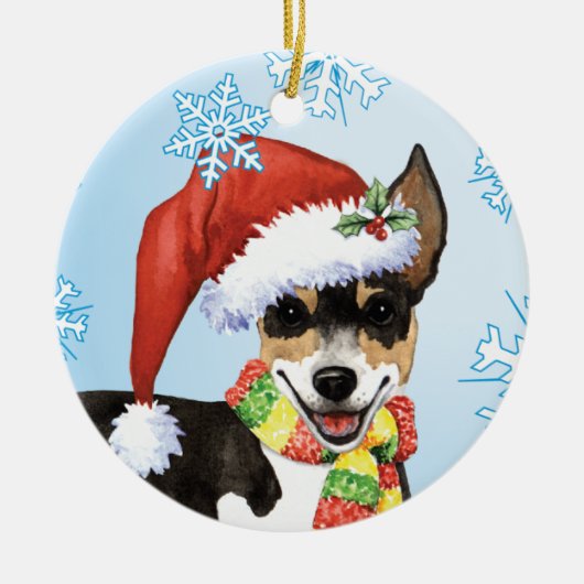 Weihnachtsrat Terrier Keramik Ornament (Vorne)
