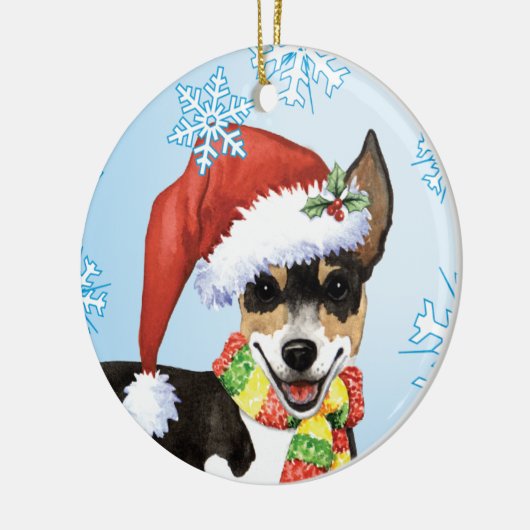 Weihnachtsrat Terrier Keramik Ornament (Links)