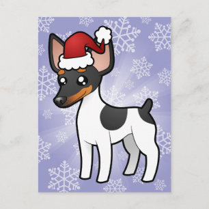 Weihnachtsrat Terrier / Toy Fox Terrier Feiertagspostkarte