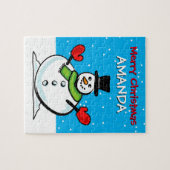 Weihnachtsrätsel des Kindes mit niedlichem Winters Puzzle (Horizontal)