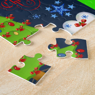Weihnachtsrätsel Geschenkboxen für Kinder blau Puzzle