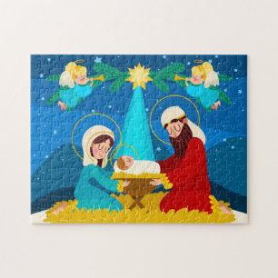 Weihnachtsrätsel Krippenszene Puzzle