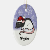 Weihnachtsratte (addieren Sie Ihren Haustiernamen) Keramik Ornament (Rechts)