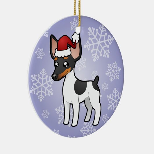 Weihnachtsratte Terrier/Spielzeug-Foxterrier Keramikornament (Rechts)