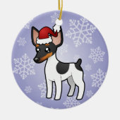 Weihnachtsratte Terrier/Spielzeug-Foxterrier Keramikornament (Vorne)