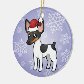 Weihnachtsratte Terrier/Spielzeug-Foxterrier Keramikornament (Links)