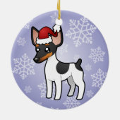 Weihnachtsratte Terrier/Spielzeug-Foxterrier Keramikornament (Hinten)