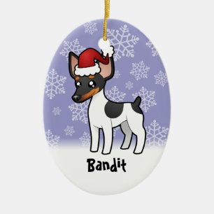 Weihnachtsratte Terrier/Spielzeug-Foxterrier Keramikornament