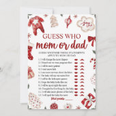 Weihnachtsratte Wer Mama oder Vater Baby Duschspie Einladung (Vorderseite)