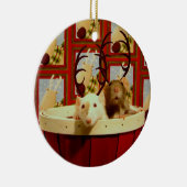 Weihnachtsratten Keramik Ornament (Rechts)