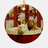 Weihnachtsratten Keramik Ornament (Vorne)