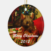 Weihnachtsratten-Verzierung 2012 Keramikornament (Links)