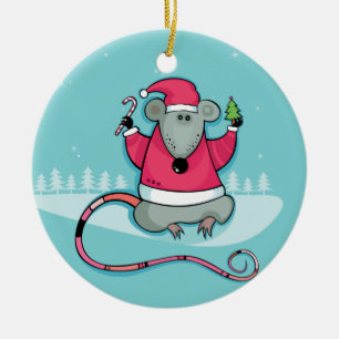 Weihnachtsratten-Verzierung Keramik Ornament