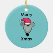 Weihnachtsratten-Verzierung Keramik Ornament (Hinten)