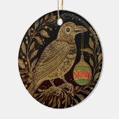 Weihnachtsraven im Holzschnitt mit Ornament (Links)