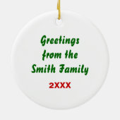 Weihnachtsrecycling Keramikornament (Hinten)