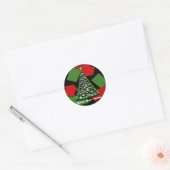 Weihnachtsrecycling Runder Aufkleber (Umschlag)