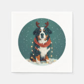 Weihnachtsredeer Bernese Mountain Dog Serviette (Vorderseite)