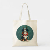 Weihnachtsredeer Bernese Mountain Dog Tragetasche (Rückseite)