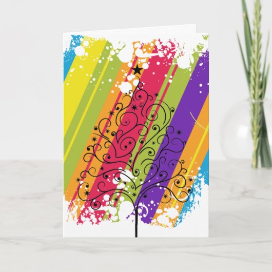 Weihnachtsregenbogen Feiertagskarte (Vorderseite)