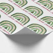 Weihnachtsregenbogen Glitzer Rot Gold Grün Geschenkpapier (Ecke)