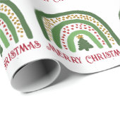 Weihnachtsregenbogen Glitzer Rot Gold Grün Geschenkpapier (Rolleneckpunkt)