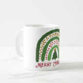 Weihnachtsregenbogen Glitzer Rot Gold Grün Kaffeetasse (Vorderseite Links)