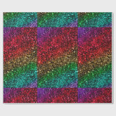 Weihnachtsregenbogen-Glitzer-Verpackungs-Papier Geschenkpapier (Flach)