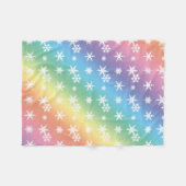 Weihnachtsregenbogen-Schneeflockemuster Fleecedecke (Vorderseite (Horizontal))