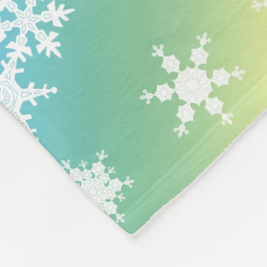 Weihnachtsregenbogen-Schneeflockemuster Fleecedecke (Ecke)